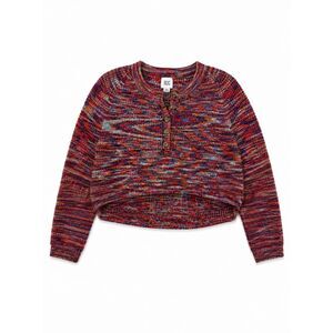BDG Crop Sweater Women Sz Medium Multicolor Chunky Variegated Knit Long Sleeve